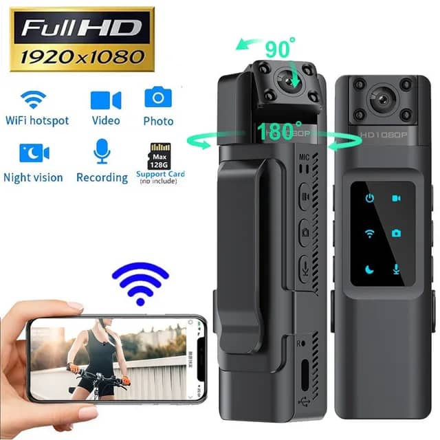 Mini Caméra Wifi Portable Petit Enregistreur Vidéo Numérique et audio ,Infrarouge, Vision Nocturne ,Caméscope Miniature