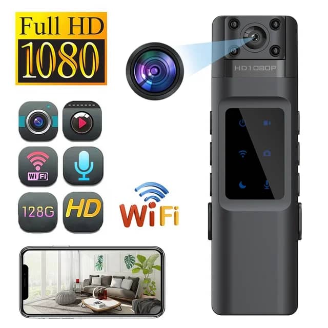 Mini Caméra Wifi Portable Petit Enregistreur Vidéo Numérique et audio ,Infrarouge, Vision Nocturne ,Caméscope Miniature – Image 2